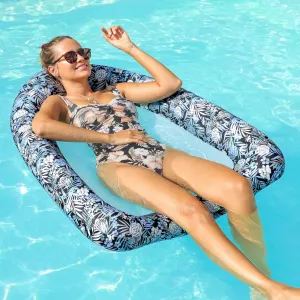 FindUWill Inflatable Pool Floats for Adult, Fabric-Covered Comfort Pool Lounge Chairs, Multi-Purpose Tanning Pool Lounger, 45" Large Pool Floaties for Adults Swimming Pool Accessories