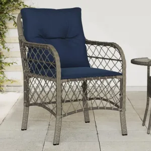 fire Pit Chairs,high Chair,Patio Furniture,Beach Chair,Patio Chairs with Cushions 2 pcs Gray Poly RattanFor Gardens, patios, Balconies