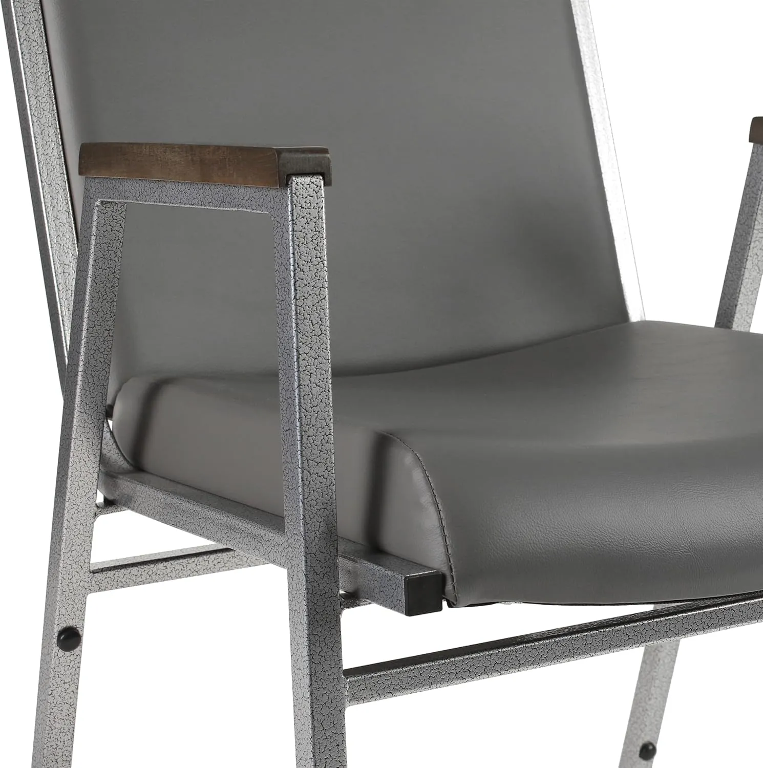 Flash Furniture 4 Pack Hercules Heavy-Duty Vinyl Lobby Chairs with Ganging Brackets and Cushioned Seats, Stacking Chairs for Waiting Rooms/Offices, Gray