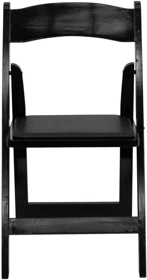 Flash Furniture 4 Pack HERCULES Series Black Wood Folding Chair with Vinyl Padded Seat