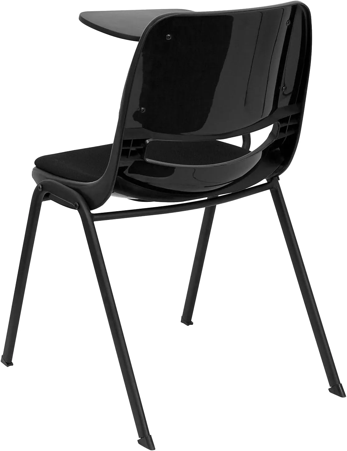 Flash Furniture 5 Pack HERCULES Series 880 lb. Capacity Black Padded Ergonomic Shell Stack Chair with Black Frame