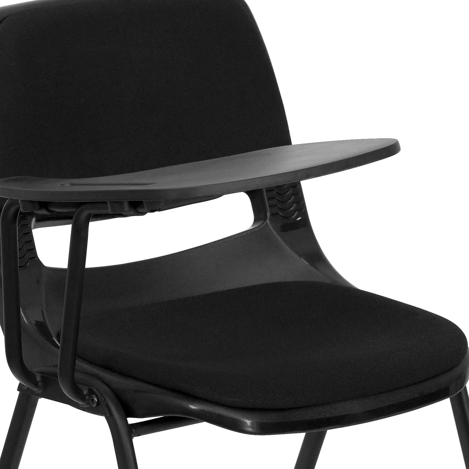Flash Furniture 5 Pack HERCULES Series 880 lb. Capacity Black Padded Ergonomic Shell Stack Chair with Black Frame