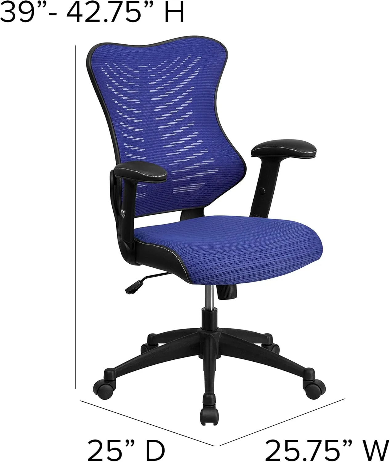 Flash Furniture Kale High Back Designer Blue Mesh Executive Swivel Ergonomic Office Chair with Adjustable Arms