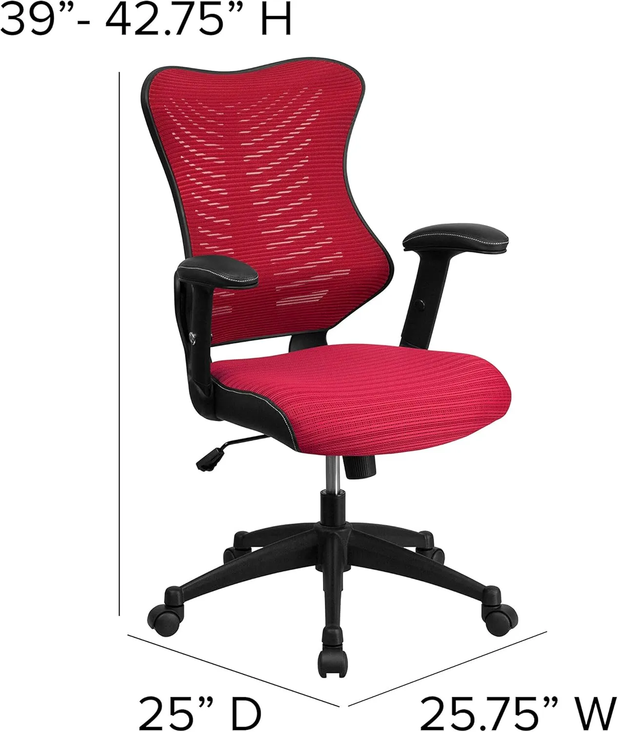 Flash Furniture Kale High Back Designer Burgundy Mesh Executive Swivel Ergonomic Office Chair with Adjustable Arms