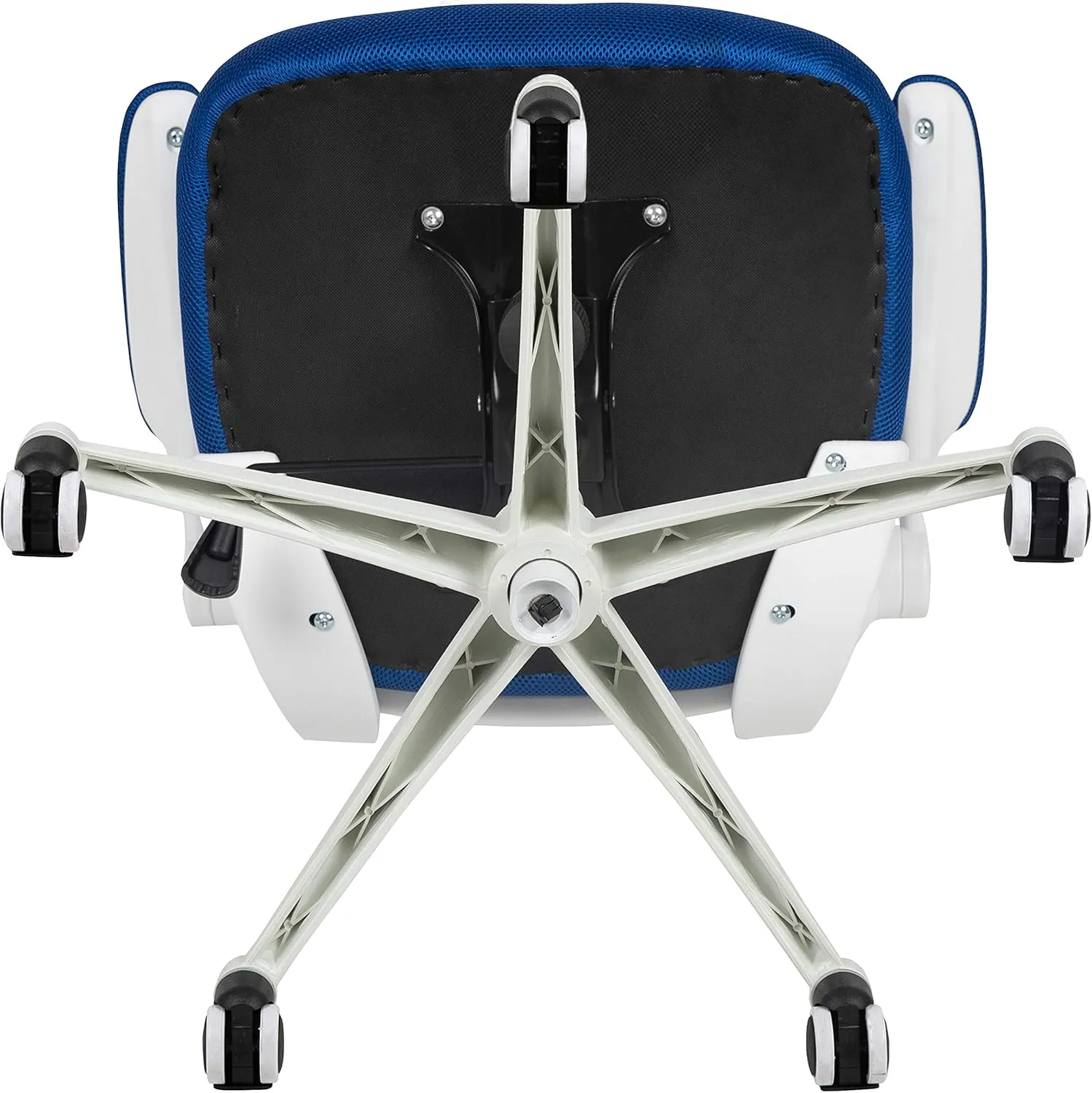 Flash Furniture Kelista Office Chair, Ergonomic, Mid-Back, White Frame, Blue Mesh with Swivel