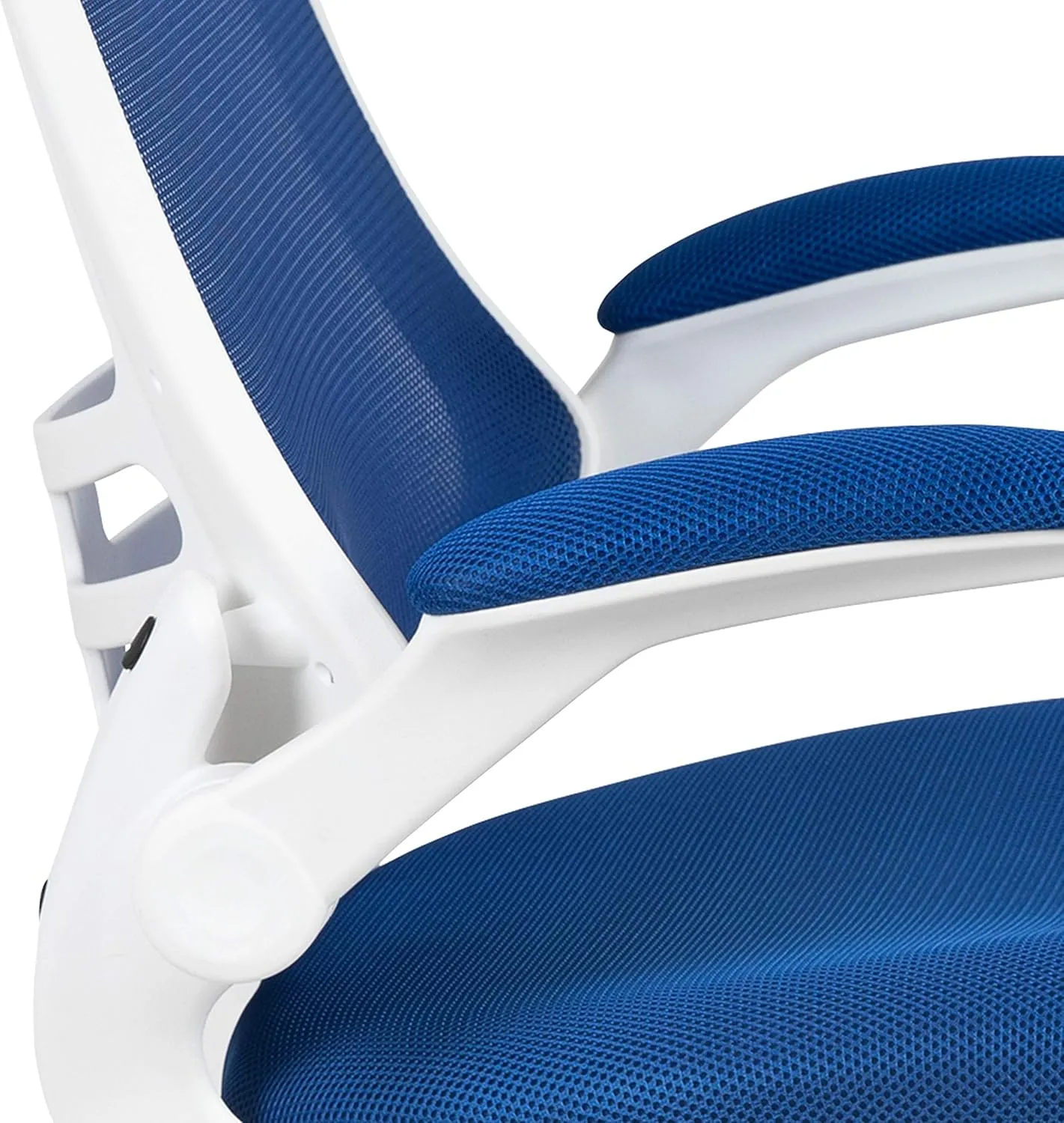 Flash Furniture Kelista Office Chair, Ergonomic, Mid-Back, White Frame, Blue Mesh with Swivel