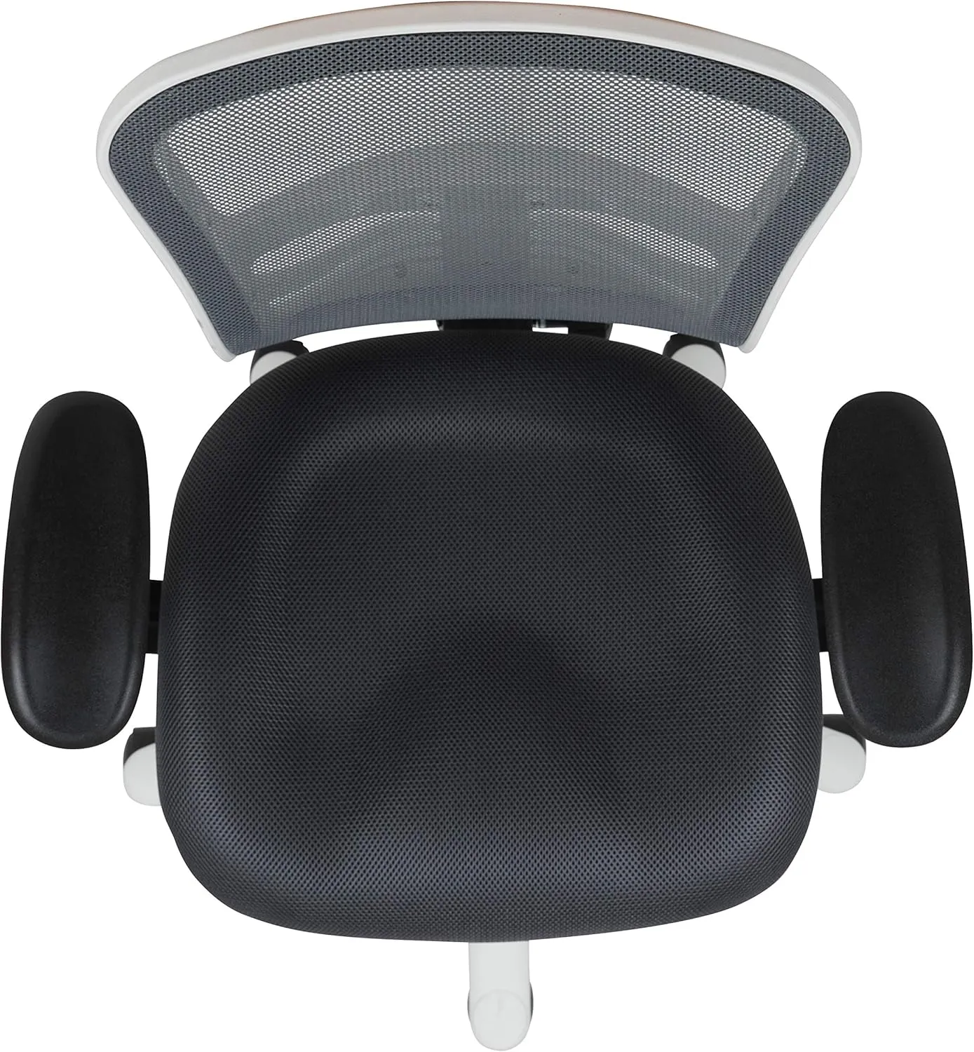 Flash Furniture Nicholas Mid-Back Swivel Office and Gaming Chair, Ergonomic Mesh Office Chair with Adjustable Lumbar Support and Height, Gray/White