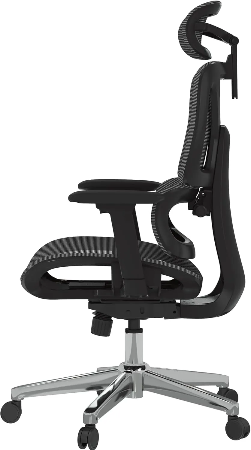 FLEXISPOT Premium Ergonomic Office Chair - Adjustable 3D Armrests, Dynamic Lumbar Support, Recline & Tilt Function, Mesh Seat, for Home & Office Use, OC4-SD Dark Grey