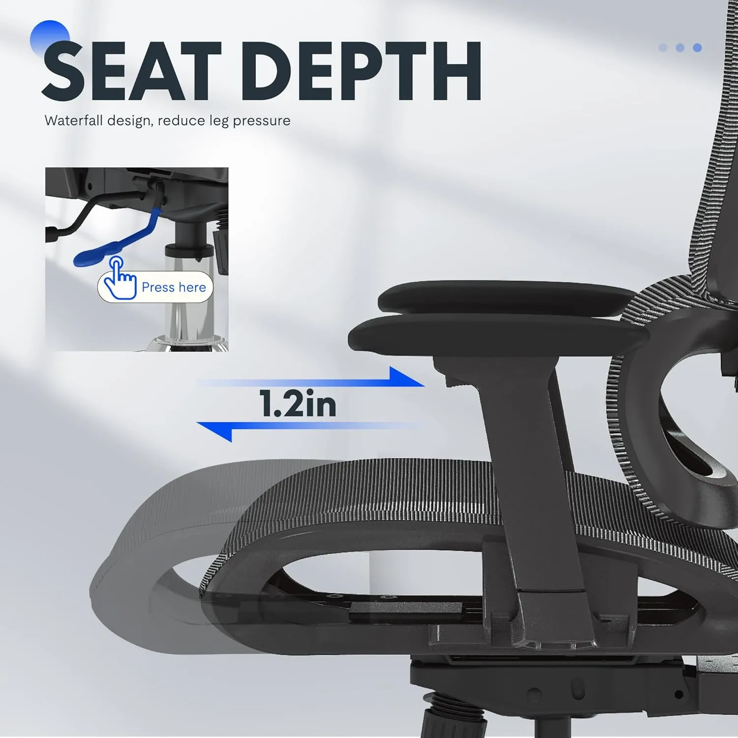 FLEXISPOT Premium Ergonomic Office Chair - Adjustable 3D Armrests, Dynamic Lumbar Support, Recline & Tilt Function, Mesh Seat, for Home & Office Use, OC4-SD Dark Grey