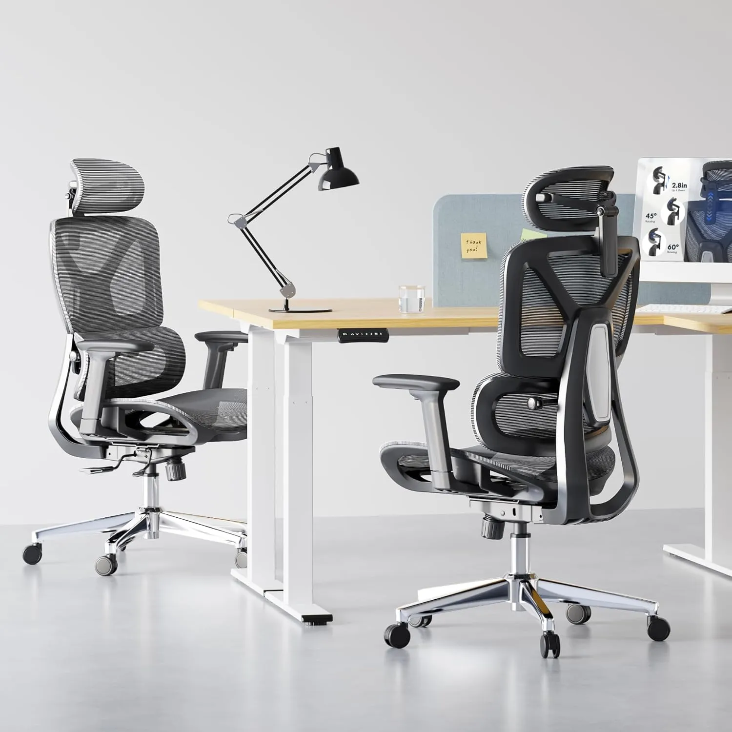 FLEXISPOT Premium Ergonomic Office Chair - Adjustable 3D Armrests, Dynamic Lumbar Support, Recline & Tilt Function, Mesh Seat, for Home & Office Use, OC4-SD Dark Grey