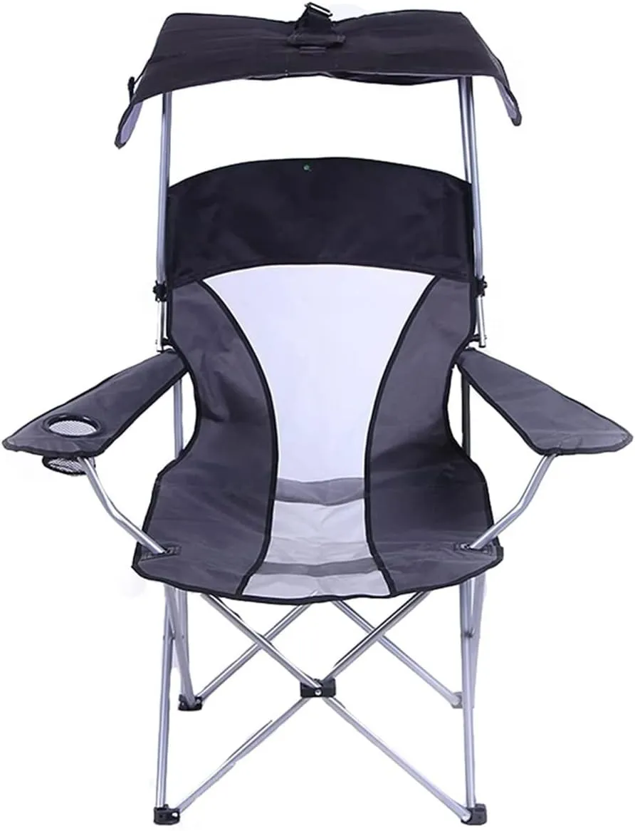 Folding Chairs Portable Wild Fishing Chair Mesh Folding Mesh Canopy Shade Chair Sunshade Seat with Armrest for Sunbathing On The Beach Portable Camping Chair