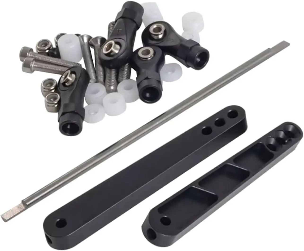 for Axial RR10 Bomber 90053 90048 AX31331 1/10 Metal Rear Sway Bar Set Panhard-Bar Linkage Kit RC for Rock for Racing Rig Upgrade Parts RC Car Upgrade Part(Black)