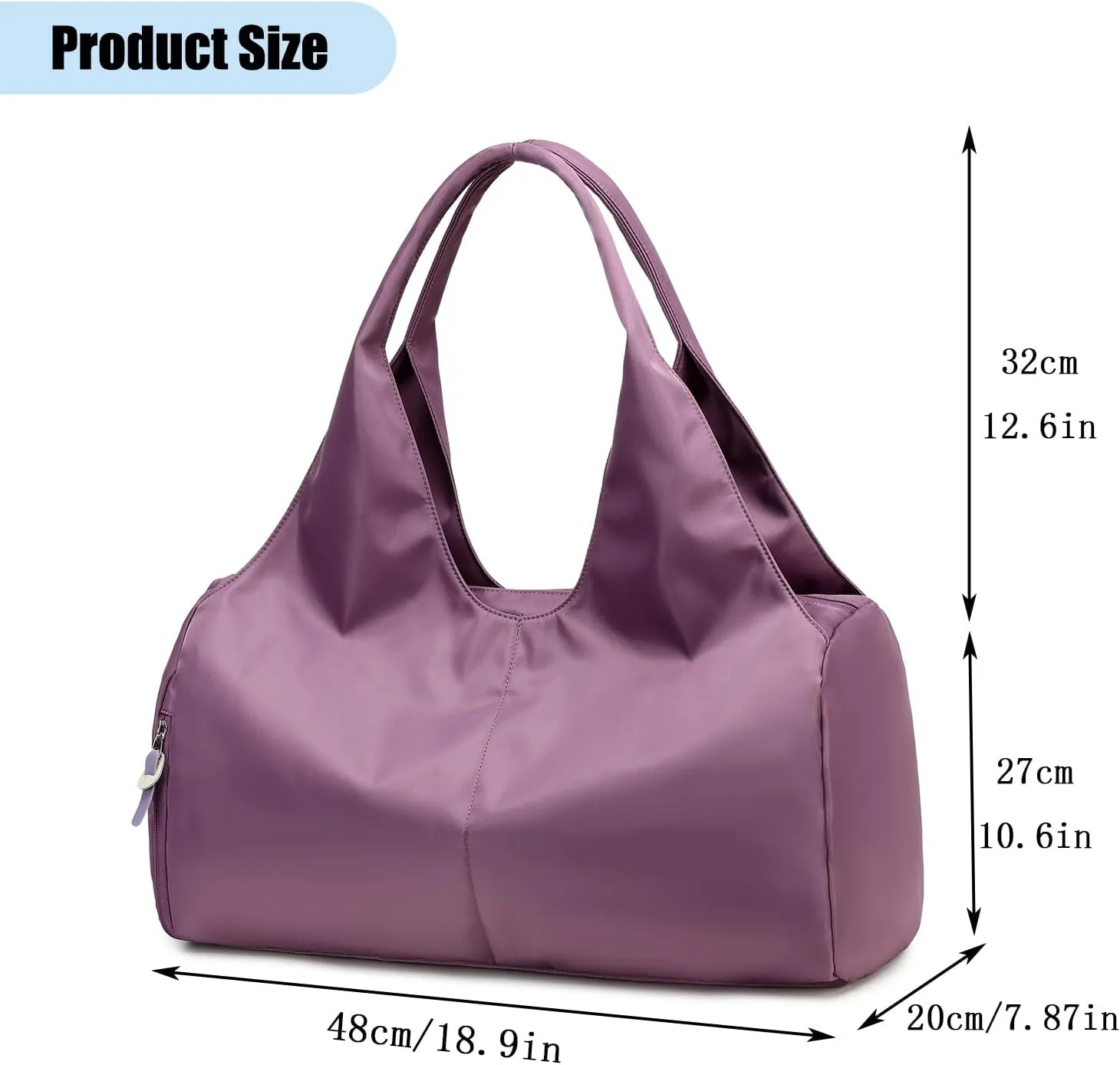 forestfish Yoga Gym Bag for Women with Shoes Compartment & Wet Dry Storage Pockets Lightweight Duffel Bag