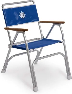 FORMA MARINE Boat Chair Mesh PVC Blue Deck Folding Marine Aluminum Teak Furniture M100VB