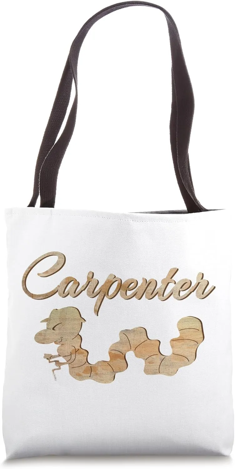 Funny Carpenter Craftsman Handyman Joiner Woodworm Tote Bag