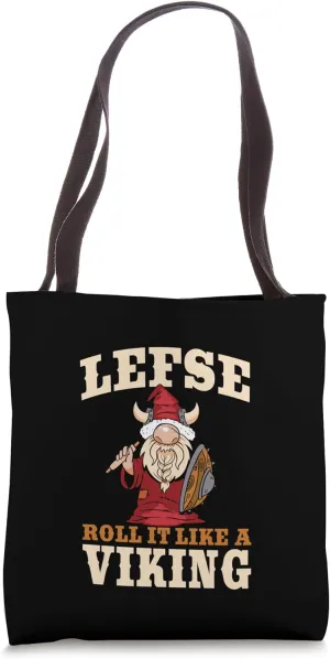 Funny Lefse Rolling Tomte Outfit Lefse Making Viking Tote Bag