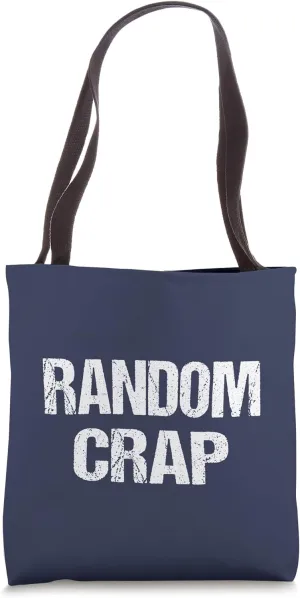 Funny Vintage Retro Irony & Sarcasm Navy Blue Random Crap Tote Bag