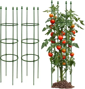G-LEAF Adjustable Detachable Tomato Cage 3 Pack Tomatoes Plant Support Cages Trellis Garden Sticks/Stakes for Climbing Plants, Vegetables, Fruit, Flowers, 60 inch (Garden Ties Include)