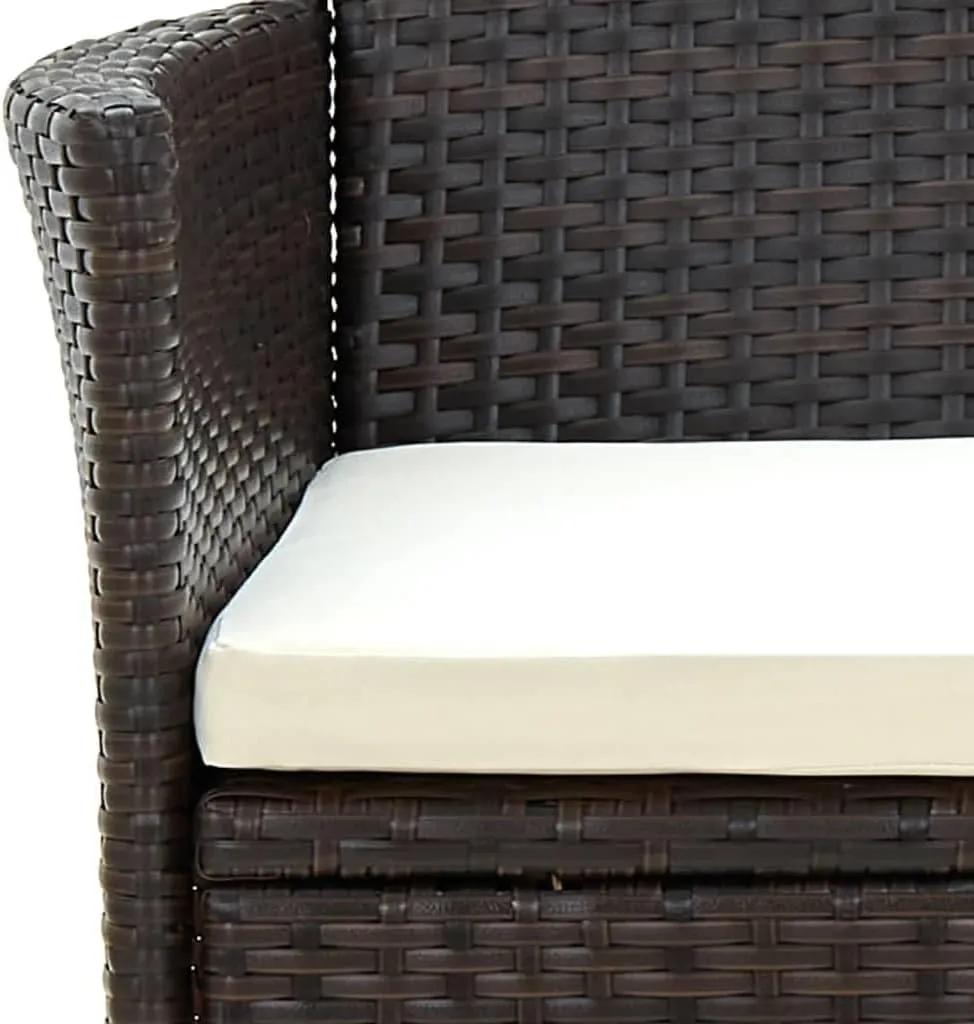 Garden Chairs, Pool Chair, Patio Chairs with Cushions 2 pcs, Easy to Clean Suitable for Patio, Porch, Backyard, Balcony, Garden Poly Rattan Brown