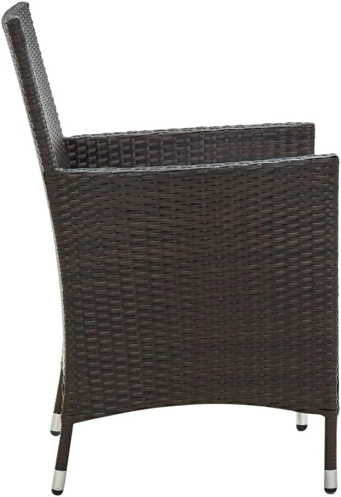 Garden Chairs, Pool Chair, Patio Chairs with Cushions 2 pcs, Easy to Clean Suitable for Patio, Porch, Backyard, Balcony, Garden Poly Rattan Brown