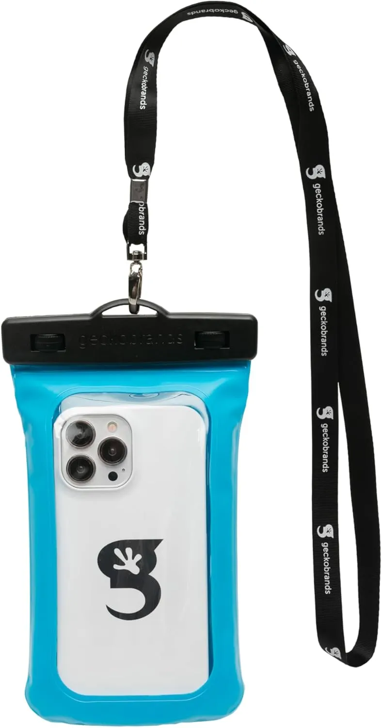geckobrands Float Phone Dry Bag - Waterproof & Floating Phone Pouch – Fits Most iPhone and Samsung Galaxy Models