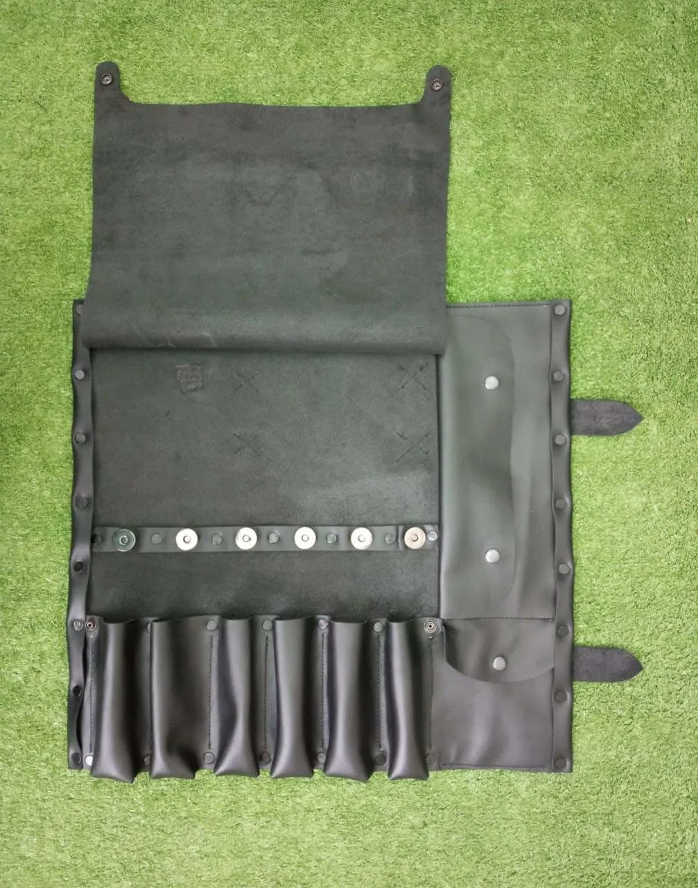 Genuine Black Leather Chefs Bags With Brass Buckles
