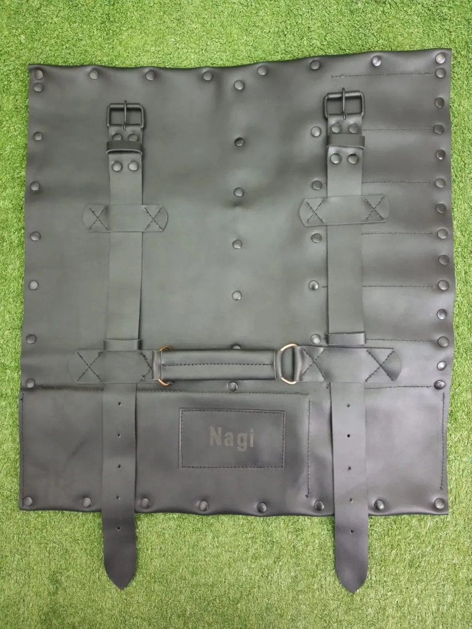 Genuine Black Leather Chefs Bags With Brass Buckles