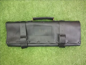 Genuine Black Leather Chefs Bags With Brass Buckles
