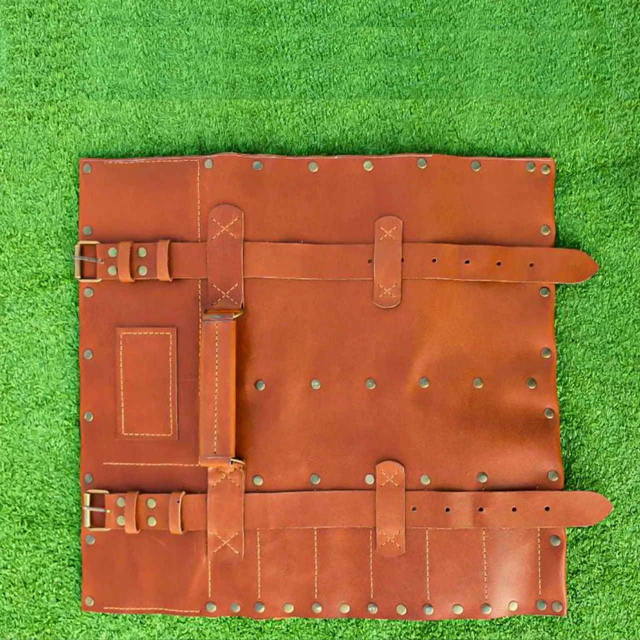Genuine Black Leather Chefs Bags With Brass Buckles