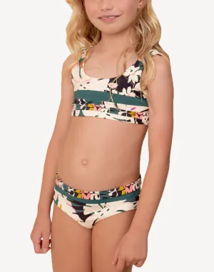 Girls Brunswick Green Iceland Crop Reversible Bikini Set