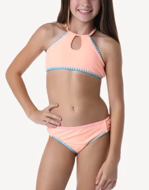Girls Sandy Shells Keyhole Bikini Set