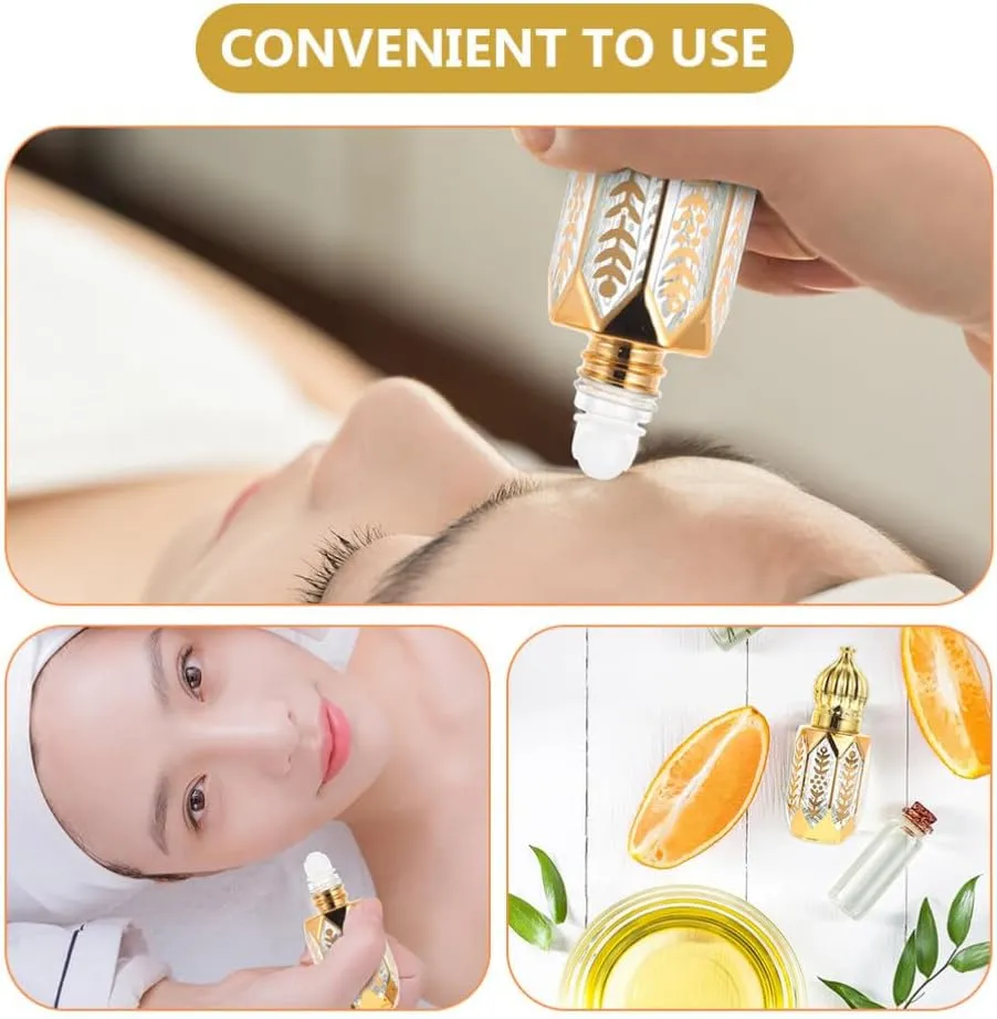 GLEAVI 12 pcs Essential Ml Mini Fragrance Exquisite Tiny Er Perfume Refillable Plastic Oil DIY Sub-ing Perfumes Balms On Golden Dispensing Gold Arabic Small for Container