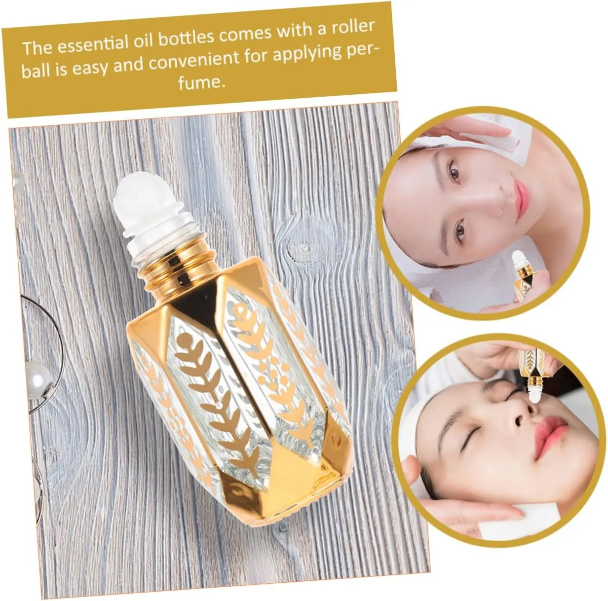 GLEAVI 12 pcs Essential Ml Mini Fragrance Exquisite Tiny Er Perfume Refillable Plastic Oil DIY Sub-ing Perfumes Balms On Golden Dispensing Gold Arabic Small for Container