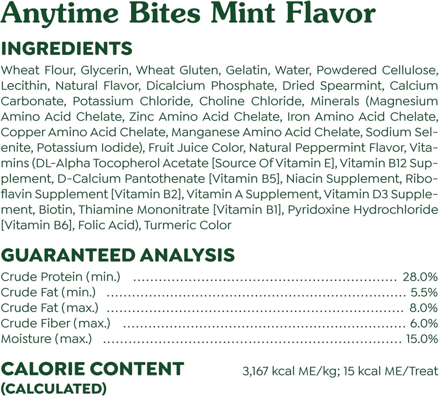 Greenies Anytime Bites Dog Treats, Mint Flavor, 24 oz. Bag