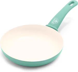 GreenLife Soft Grip Healthy Ceramic Nonstick, 8" Frying Pan Skillet, PFAS-Free, Dishwasher Safe, Turquoise
