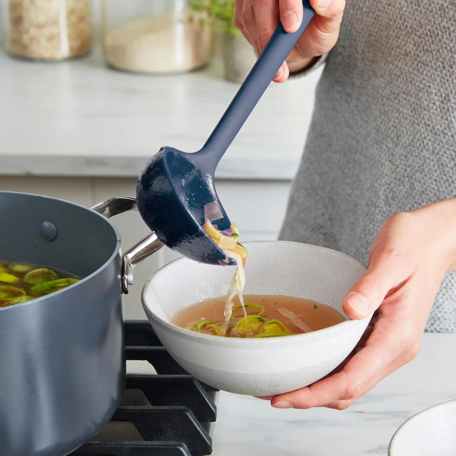 GreenPan Silicone 7 Piece Cooking Utensil Set, Ladle, Turners, Spatula, Spoons, Whisk, Flexible Nonstick Kitchen Tools Rigid Steel Core, Heat-Resistant, Anti-Slip Handle BPA-Free Dishwasher Safe, Blue