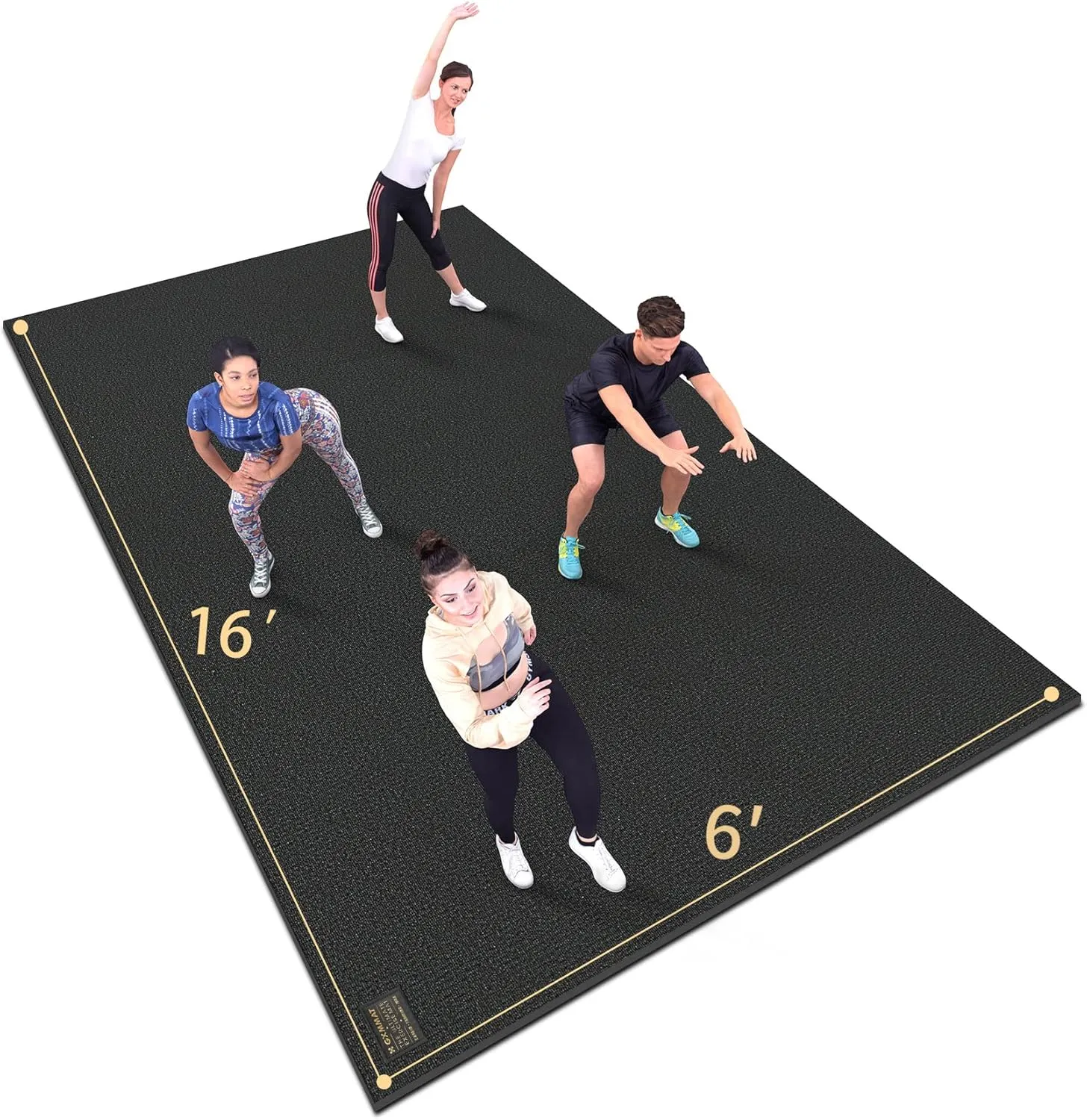 GXMMAT Extra Large Exercise Mat 16'x6'/12'x6'/10'x6'/8'x6'(7mm), Extra Wide Workout Mats for Home Gym Flooring, Non-Slip Thick Durable Cardio Mat for MMA,Plyo,Jump Rope,Weights,Fitness,Shoe-Friendly