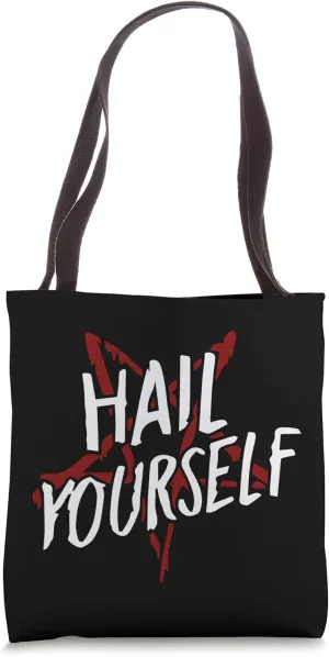Hail Yourself LPOTL Hail Satan Occult Fan Pentagram Horror Tote Bag