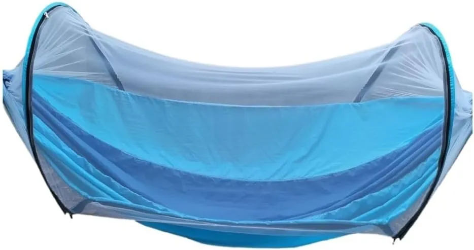 Hammock Automatic Mosquito Net, Anti-Rollover Hammock, Parachute, Bunis Spinning Camping Leisure Double Hanging Chair Hammocks for Outside(Blue)