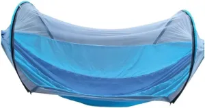 Hammock Automatic Mosquito Net, Anti-Rollover Hammock, Parachute, Bunis Spinning Camping Leisure Double Hanging Chair Hammocks for Outside(Blue)