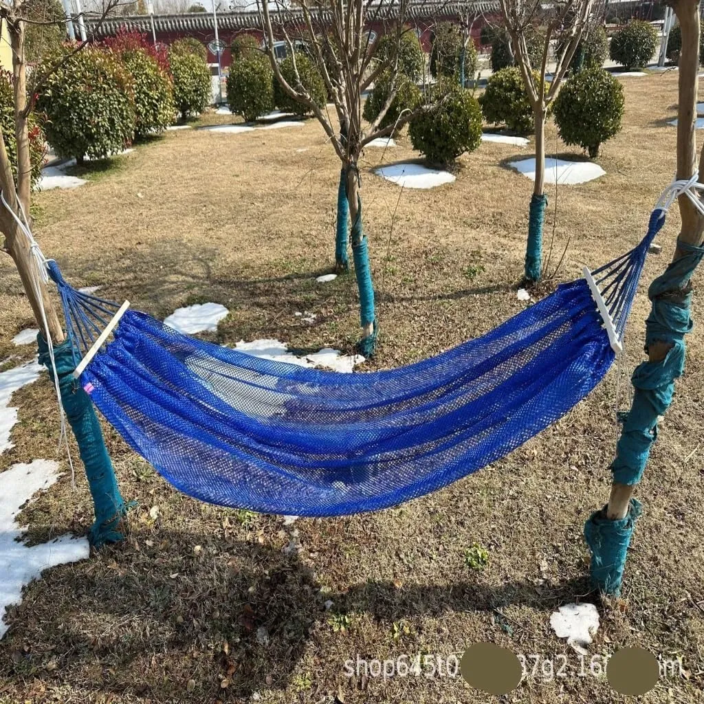 Hammock Ice Silk Hammock Outdoor Thickened Fine Mesh Single and Double Anti-Rollover Hanging Chair Camping Courtyard Hammocks for Outside(Purple,B)