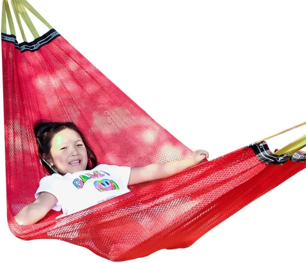 Hammock Ice Silk Hammock Outdoor Thickened Fine Mesh Single and Double Anti-Rollover Hanging Chair Camping Courtyard Hammocks for Outside(Purple,B)