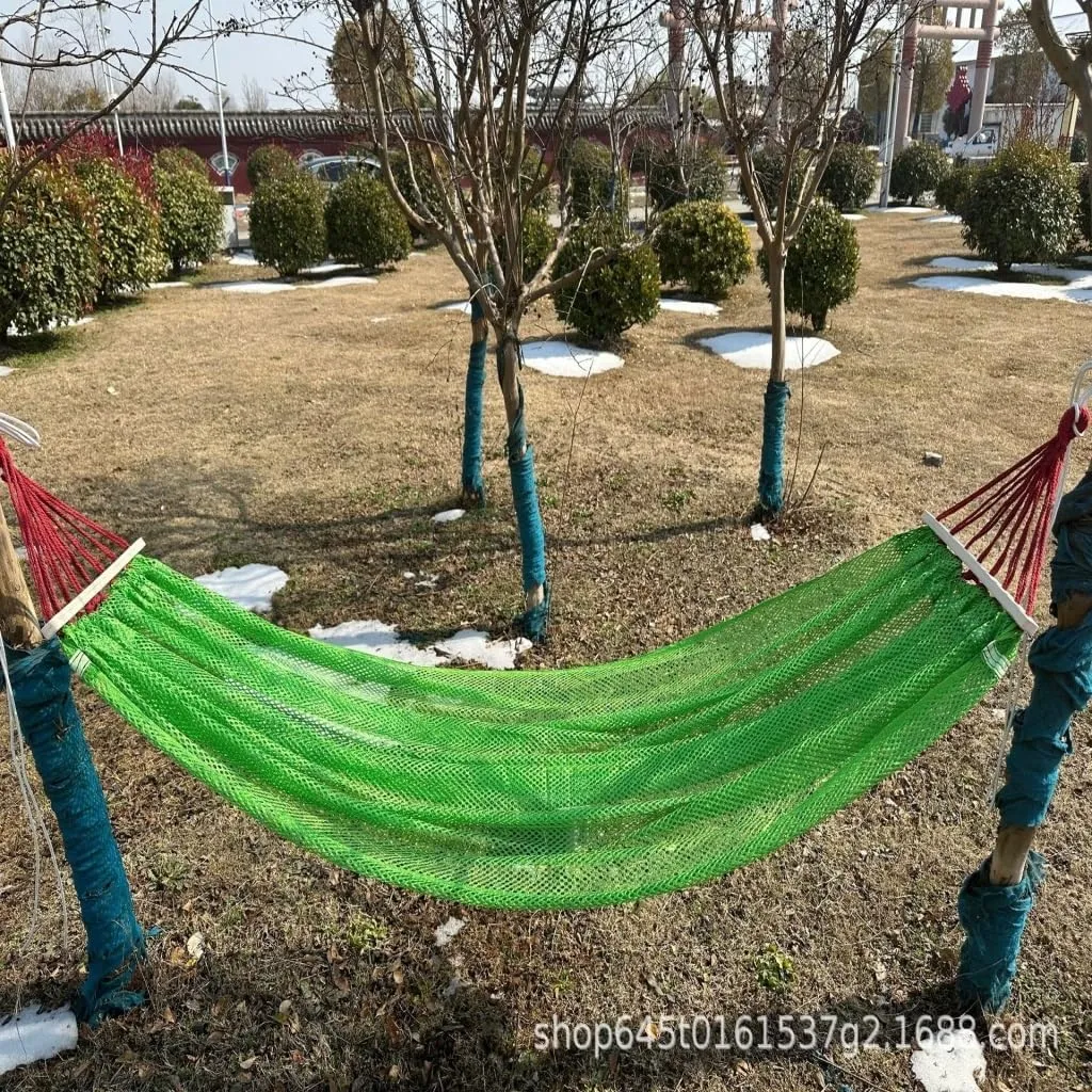 Hammock Ice Silk Hammock Outdoor Thickened Fine Mesh Single and Double Anti-Rollover Hanging Chair Camping Courtyard Hammocks for Outside(Purple,B)