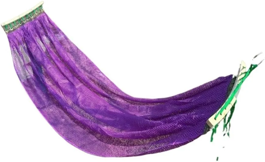 Hammock Ice Silk Hammock Outdoor Thickened Fine Mesh Single and Double Anti-Rollover Hanging Chair Camping Courtyard Hammocks for Outside(Purple,B)