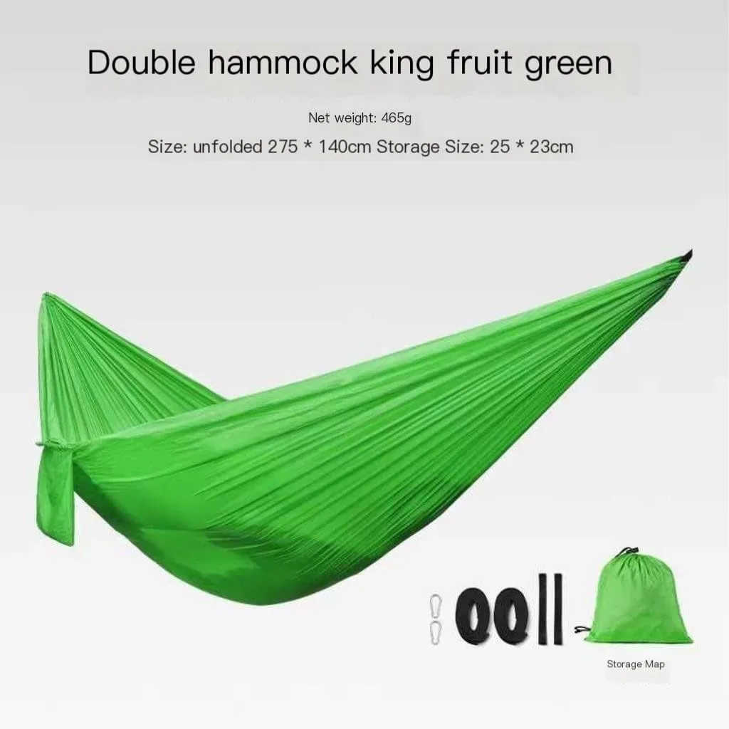 Hammock Outdoor Single Hammock Anti-Rollover Outdoor Portable Camping Hanging Chair Double Parachute Cloth Hammock Hammocks for Outside(A)
