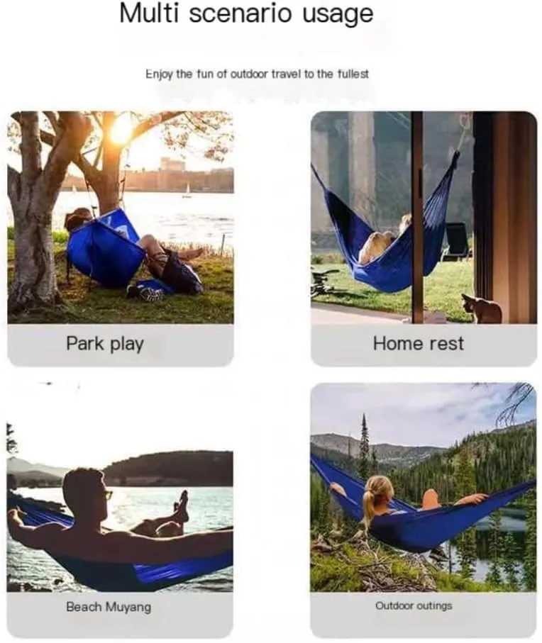 Hammock Outdoor Single Hammock Anti-Rollover Outdoor Portable Camping Hanging Chair Double Parachute Cloth Hammock Hammocks for Outside(A)