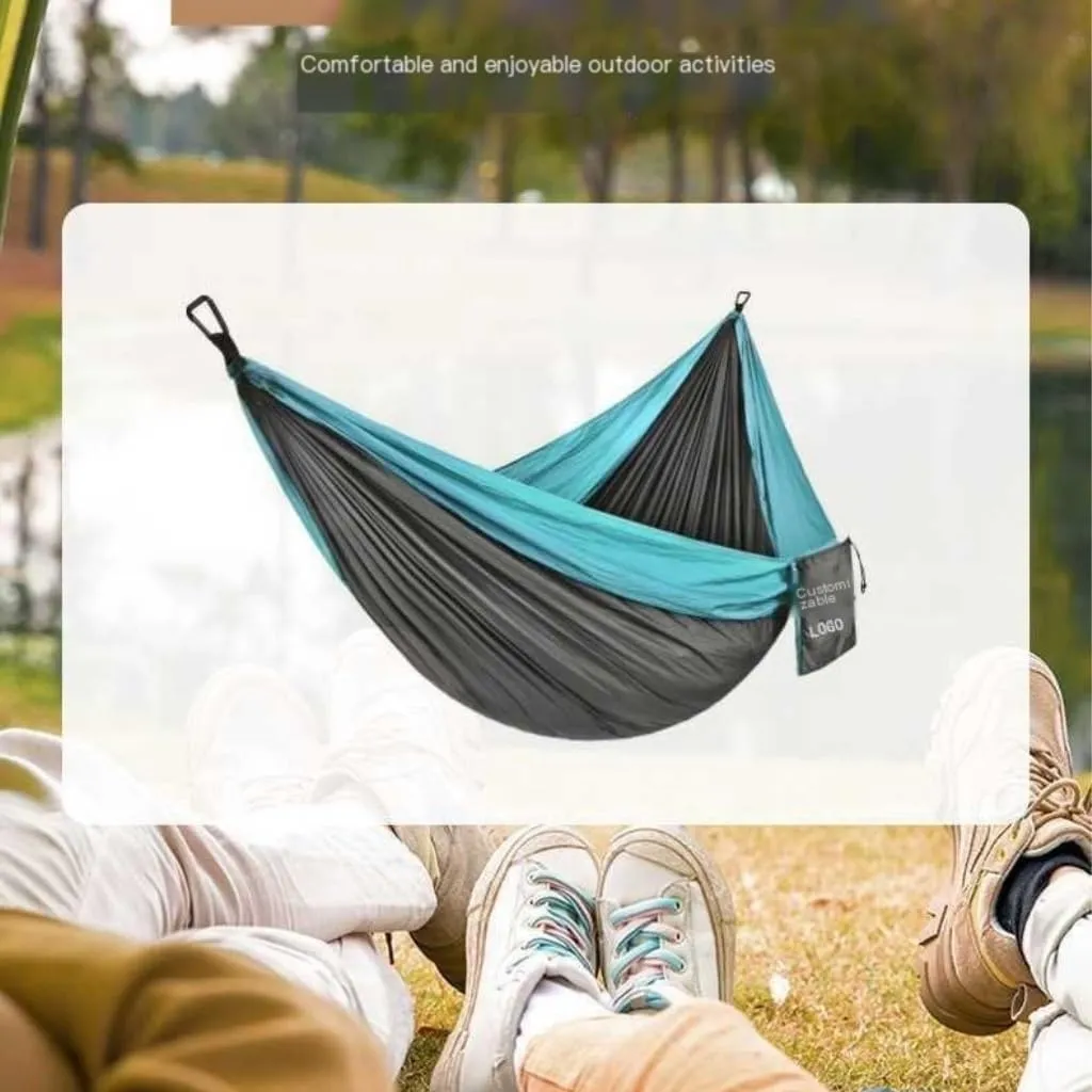 Hammock Outdoor Single Hammock Anti-Rollover Outdoor Portable Camping Hanging Chair Double Parachute Cloth Hammock Hammocks for Outside(A)