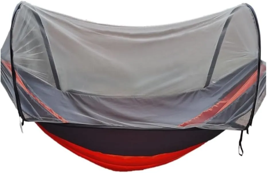 Hammocks Automatic Mosquito Net, Anti-Rollover Hammock, Parachute, Bunis Spinning Camping Leisure Double Hanging Chair Camping Hammocks(Red)