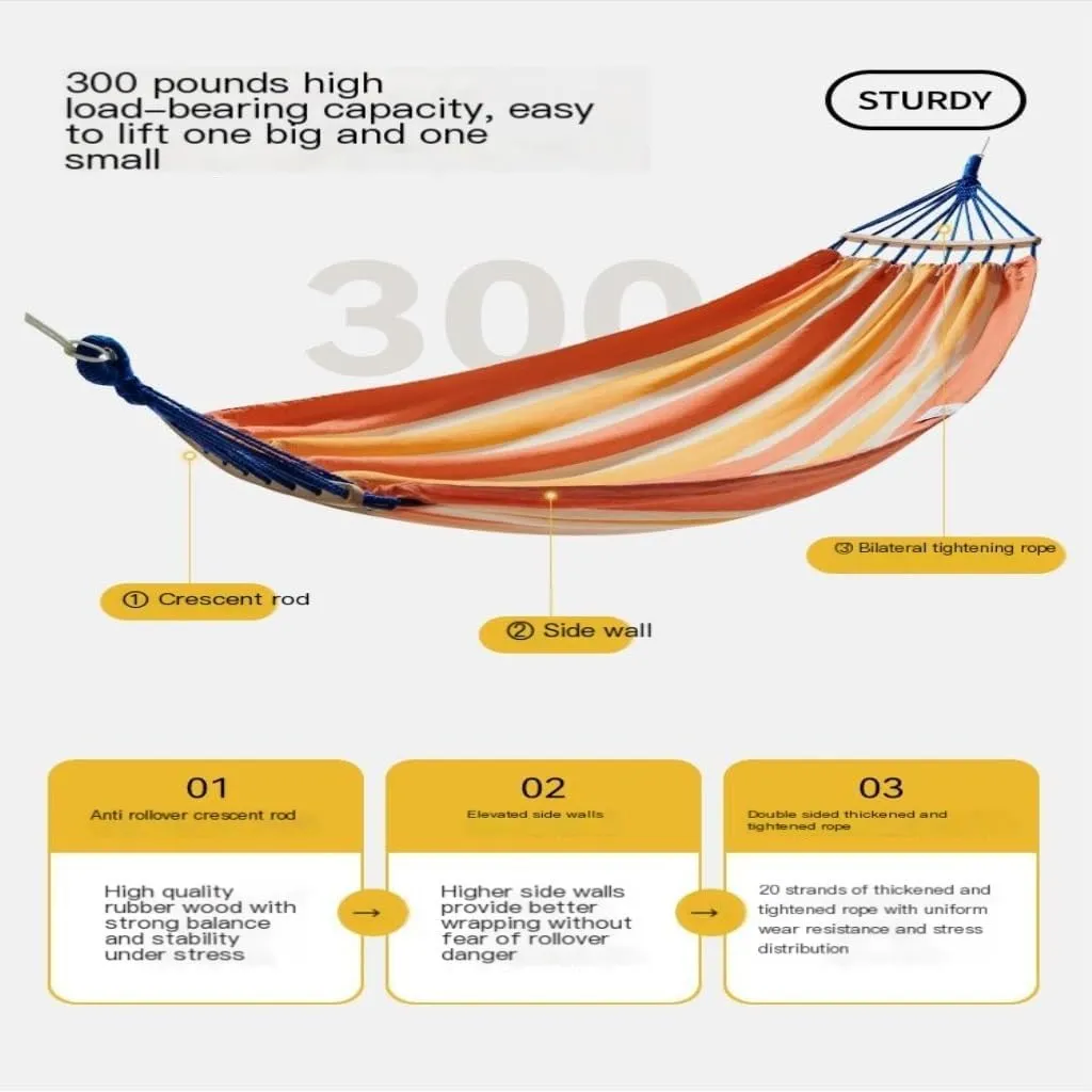 Hammocks Hammock Outdoor Camping Single and Double Hammock Canvas Anti-Rollover Swing Adult Dormitory Hanging Chair Camping Hammocks(Blue)