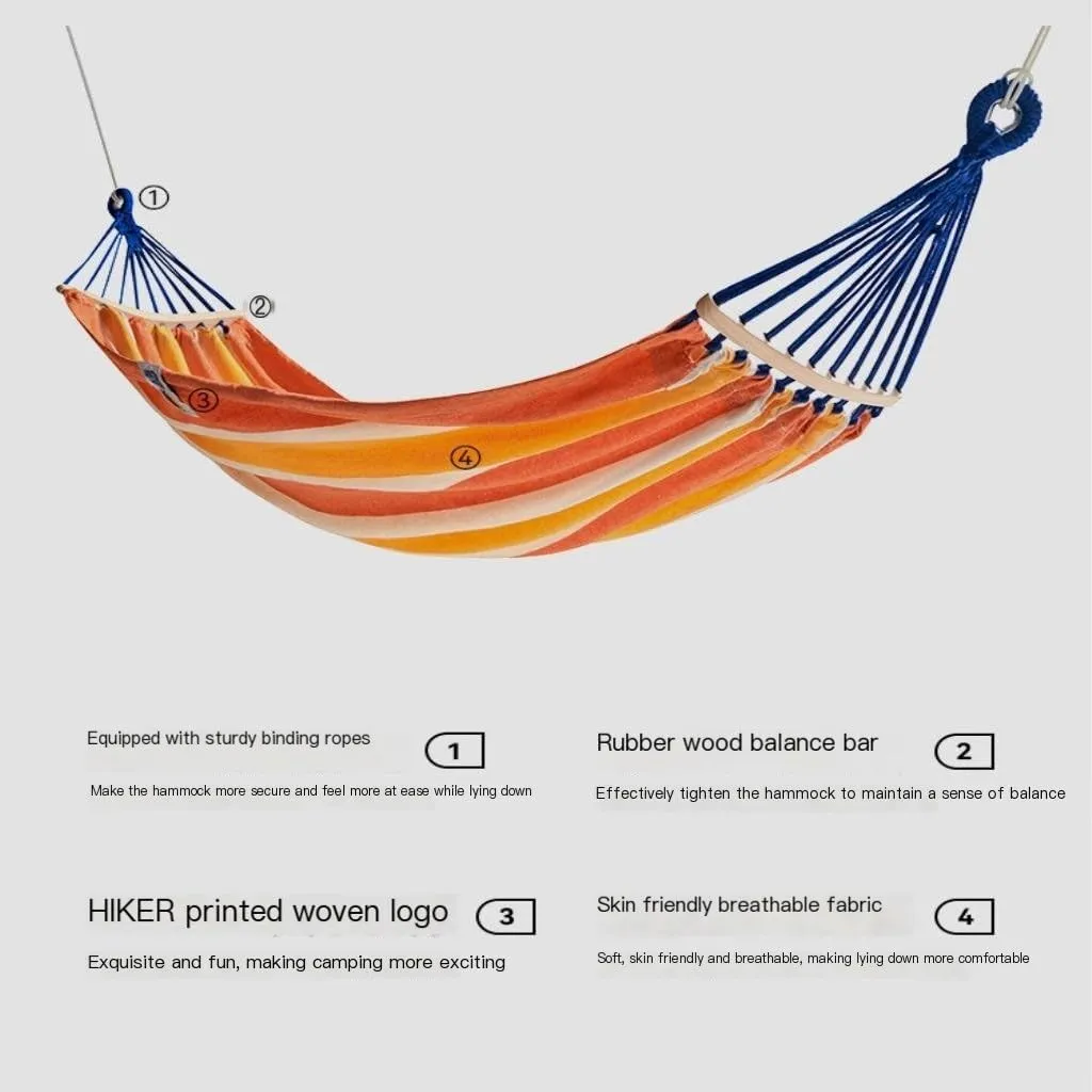 Hammocks Hammock Outdoor Camping Single and Double Hammock Canvas Anti-Rollover Swing Adult Dormitory Hanging Chair Camping Hammocks(Blue)